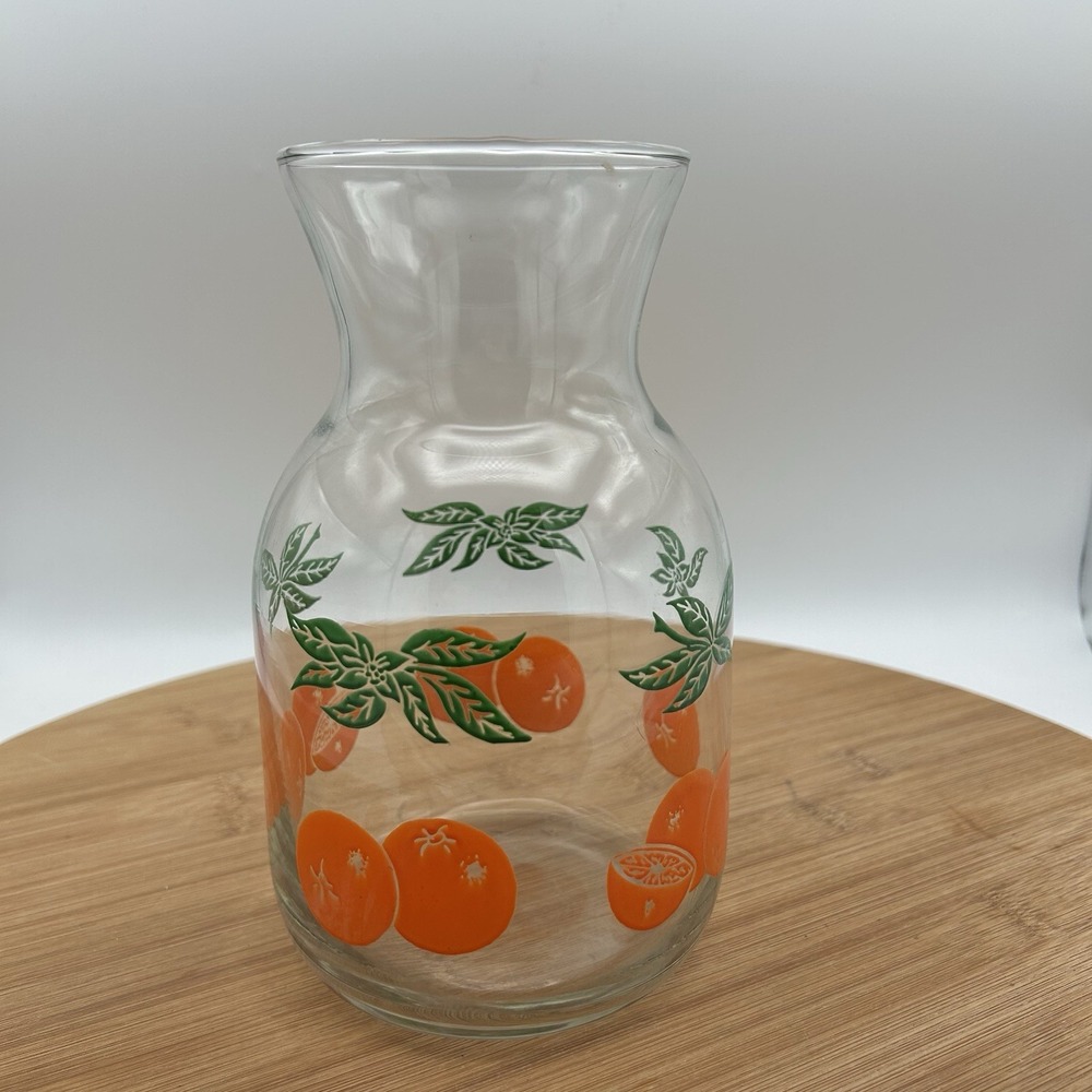 Vintage Anchor Hocking Orange‎ Juice Carafe Decanter Pitcher
